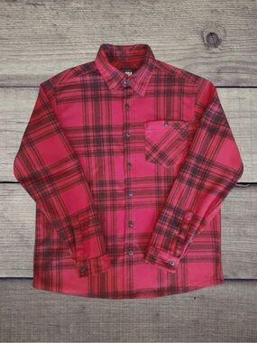 ODA Flannel Shirt Red Black Plaid Casual Cabincore Cozycore Grunge Streetwear M